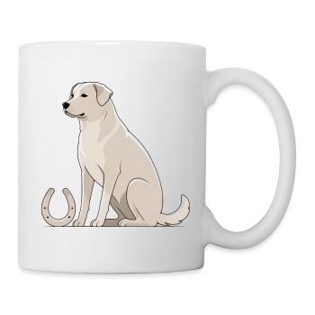 Labrador Silhouette mit Hufeisen - Tasse - Weiß - Rechts