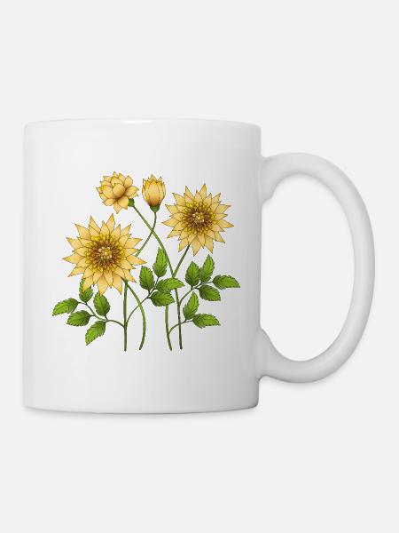 Blumen - Tasse - Weiß