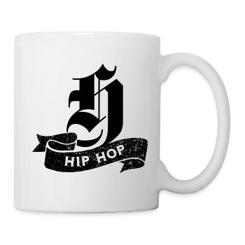 Hip-Hop-Typografie auf Schwarz - Tasse - Weiß - Rechts