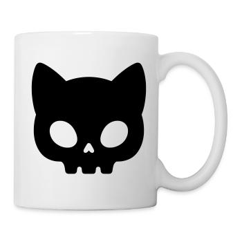 Silhouette de crâne de chat | Masque gothique mignon - Mug blanc - blanc - Droite