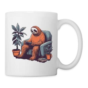 Fauler Gamer im Sessel - Tasse - Weiß - Rechts