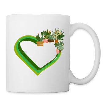 Pflanzenliebhaber Liebe Pflanzen Sukkulente Blume - Tasse - Weiß - Rechts