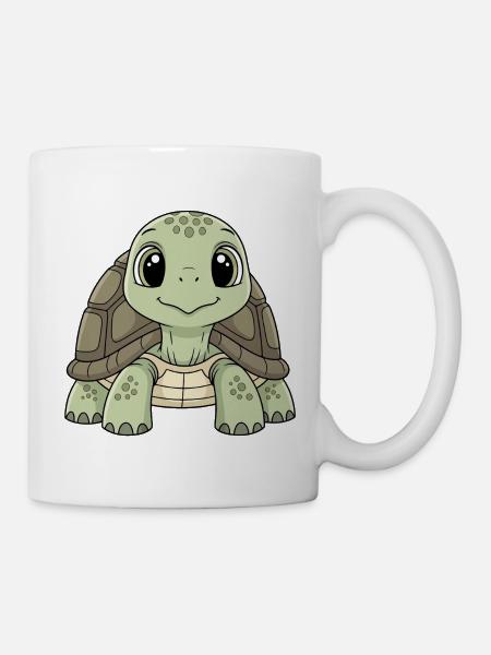 Schildkröte der Sterne Cartoon - Tasse - Weiß
