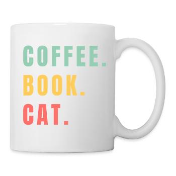 CHAT DU LIVRE CAFÉ - Mug blanc - blanc - Droite
