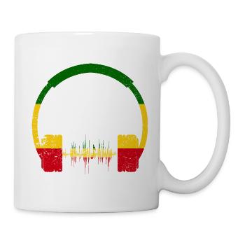 Reggae Kopfhörer Wellen-Design - Tasse - Weiß - Rechts