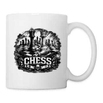 Chess Power – König & Dame im Kampf - Tasse - Weiß - Rechts