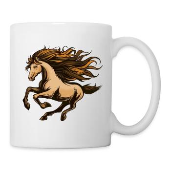 Feuriges Pferd mit fließender Mähne - Tasse - Weiß - Rechts