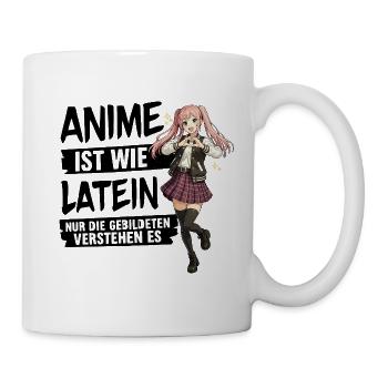 Anime Schulmädchen Herzpose - Tasse - Weiß - Rechts