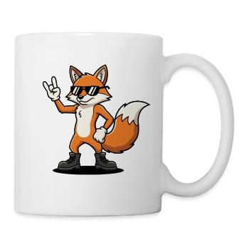 Retro Fuchs Rock Musik Geschenk Lustig - Tasse - Weiß - Rechts