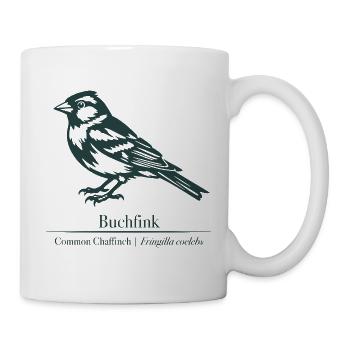 Silhouette de pinson | Ornithologie | Dessin - Mug blanc - blanc - Droite