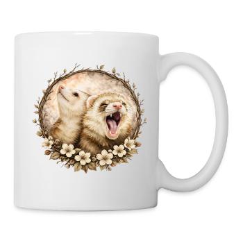 Ferrets in the Circle of Flowers - Mug - white - Right