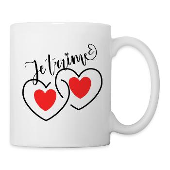 Ich liebe dich, verschlungene Herzen - Tasse - Weiß - Rechts