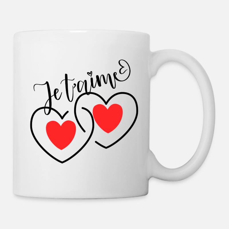 Je T'aime Cœurs entrelacé - Mug blanc - blanc