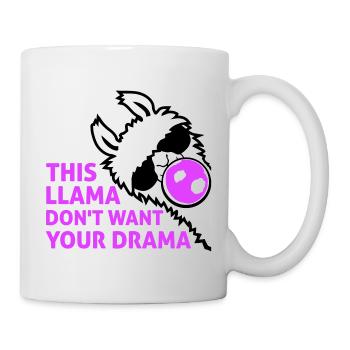 Ce lama ne veut pas de ta bulle dramatique - Mug blanc - blanc - Droite