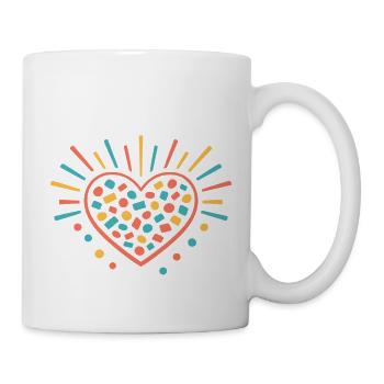 Konfetti im Herzen Karneval Geschenk - Tasse - Weiß - Rechts