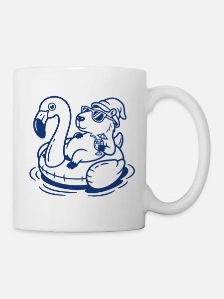 Flamingo-Float Capy - Tasse - Weiß