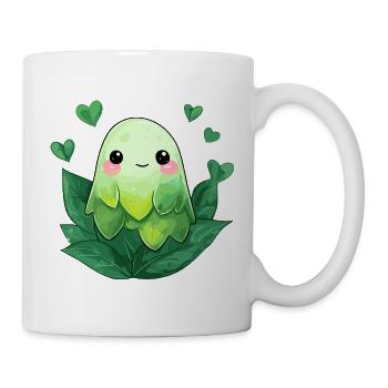 Small leaf creature in shades of green - Mug - white - Right