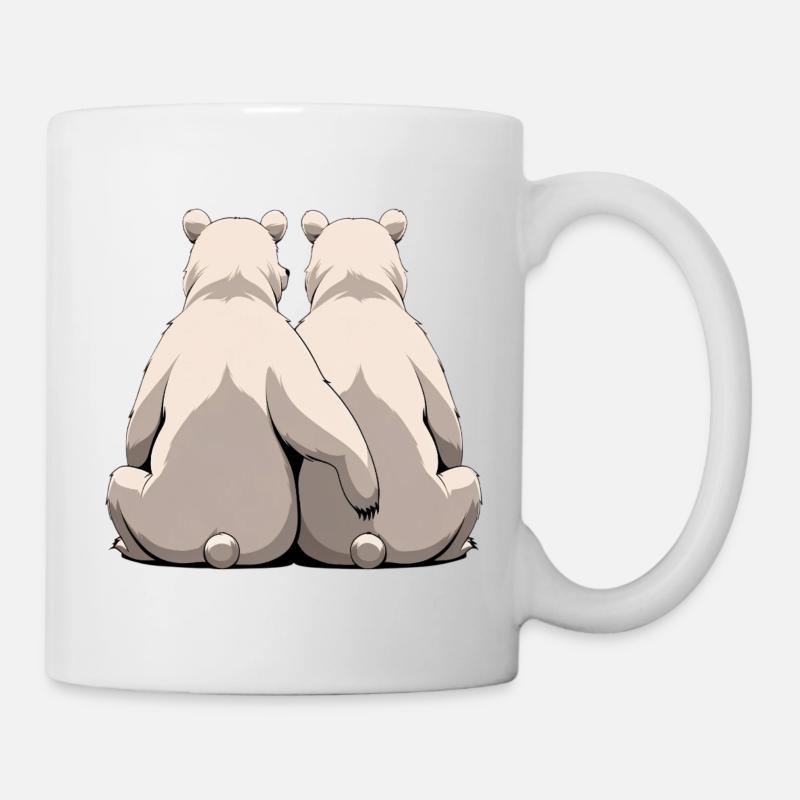 Deux ours blancs dos à dos - Mug blanc - blanc