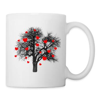 Red Hearts Tree with Hearts - Mug - white - Right