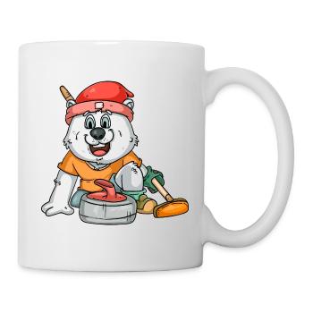 Curlingspieler Eisbär - Tasse - Weiß - Rechts