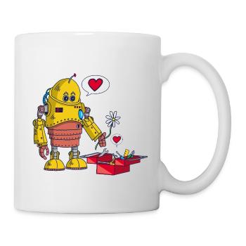 Der Roboter und die Liebe - Tasse - Weiß - Rechts