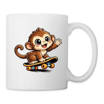 Skate Affe Cartoon - Tasse - Weiß - Rechts