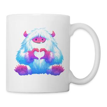 Kuscheliges Herzmonster - Tasse - Weiß - Rechts