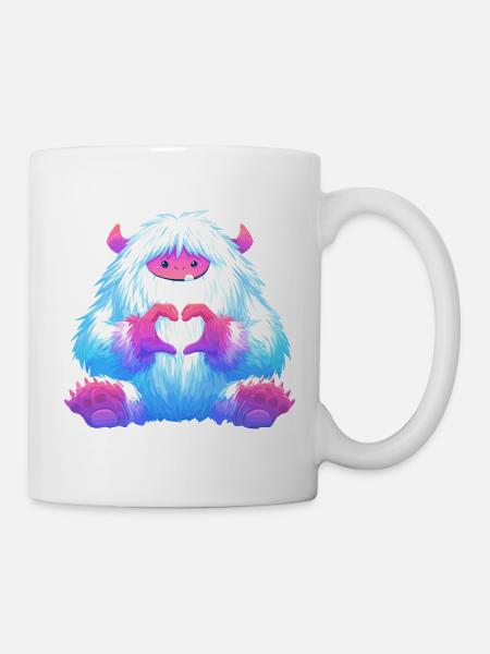 Kuscheliges Herzmonster - Tasse - Weiß