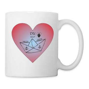 Heart Lovers Ship Anchor - Mug - white - Right