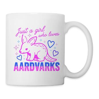 Just a Girl Loves Aardvarks Neon - Tasse - Weiß - Rechts