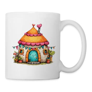 Pilzhäuschen mit Girlanden - Tasse - Weiß - Rechts