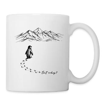 But why? Penguin Meme Footprints Doodle Doodle - Mug - white - Right