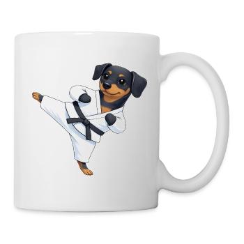 Süßer Rottweiler Welpe Karate Martial Arts Cartoon - Tasse - Weiß - Rechts
