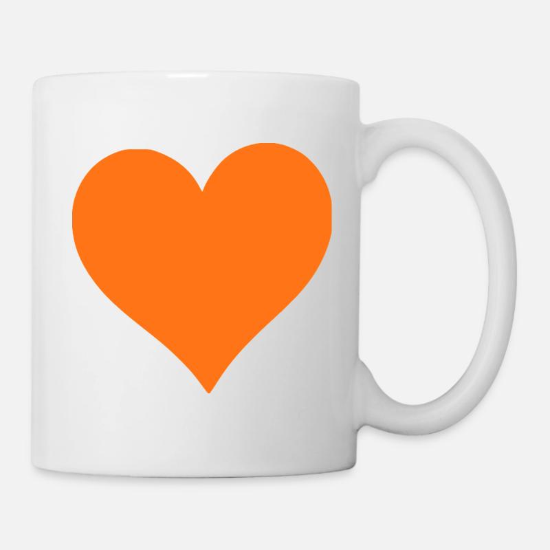 orange heart orange gift - Mug - white