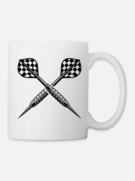 Wurfpfeil Darts Dartpfeil - Tasse - Weiß