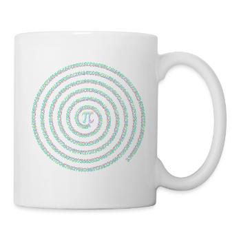 Symbole Pi Spiral Arc-en-ciel Chiffres de jour Pi - Mug blanc - blanc - Droite
