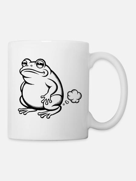 Furzender Frosch Furz Pups furzen Kröte pupsen - Tasse - Weiß