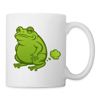 Furzender Frosch Pups Furz pupsen Kröte furzen  - Tasse - Weiß - Rechts