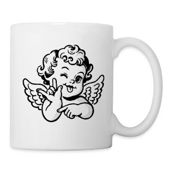 Chérubin Je t’aime – Ange avec le signe de main ILY - Mug blanc - blanc - Droite