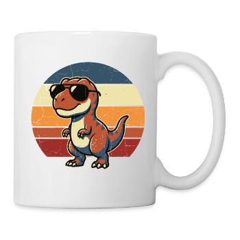 Design rétro de lunettes de soleil en forme de dinosaure - Mug blanc - blanc - Droite