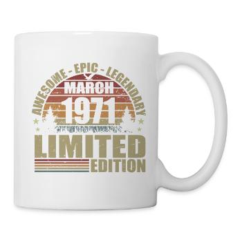 Millésime Mars 1971 Anniversaire - mars 1971 - Mug blanc - blanc - Droite