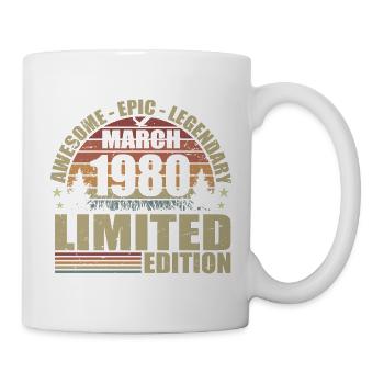 Millésime Mars 1980 Anniversaire - mars 1980 - Mug blanc - blanc - Droite