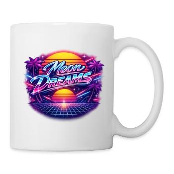 Moon Dreams Neon Retro Sunset - Tasse - Weiß - Rechts