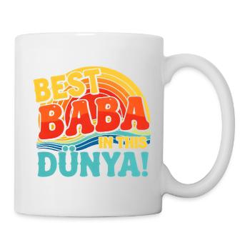 Best Baba In This Dunya Retro Sonnenuntergang - Tasse - Weiß - Rechts