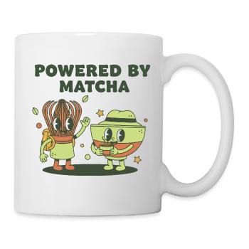 Powered By Matcha Green Tea Funny Matcha Lover - Tasse - Weiß - Rechts