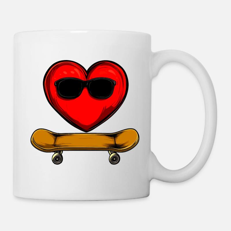 Skateboarder Herz - Tasse - Weiß