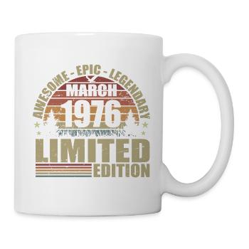 Vintage März 1976 Jubiläum – März 1976 - Tasse - Weiß - Rechts