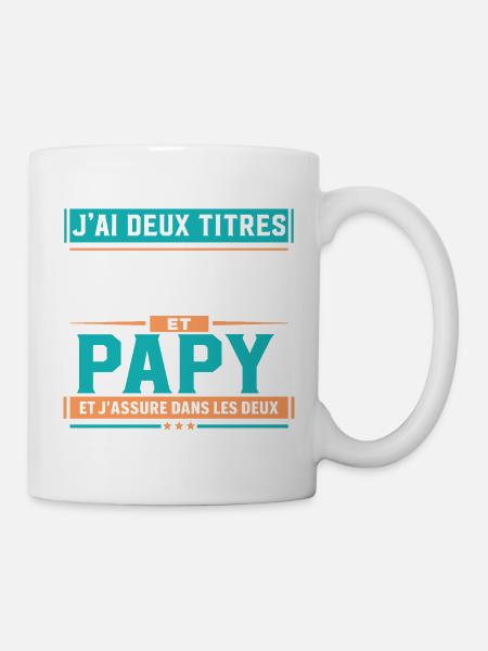 Ich habe zwei Titel: Papa und Opa Geschenkidee - Tasse - Weiß