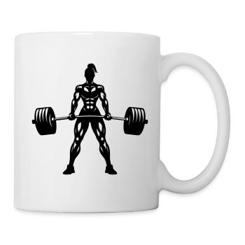 Weight Lifting Woman Power Lifting Fitness - Mug - white - Right