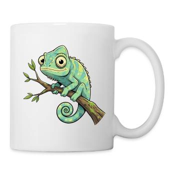 Chameleon on a branch - Mug - white - Right